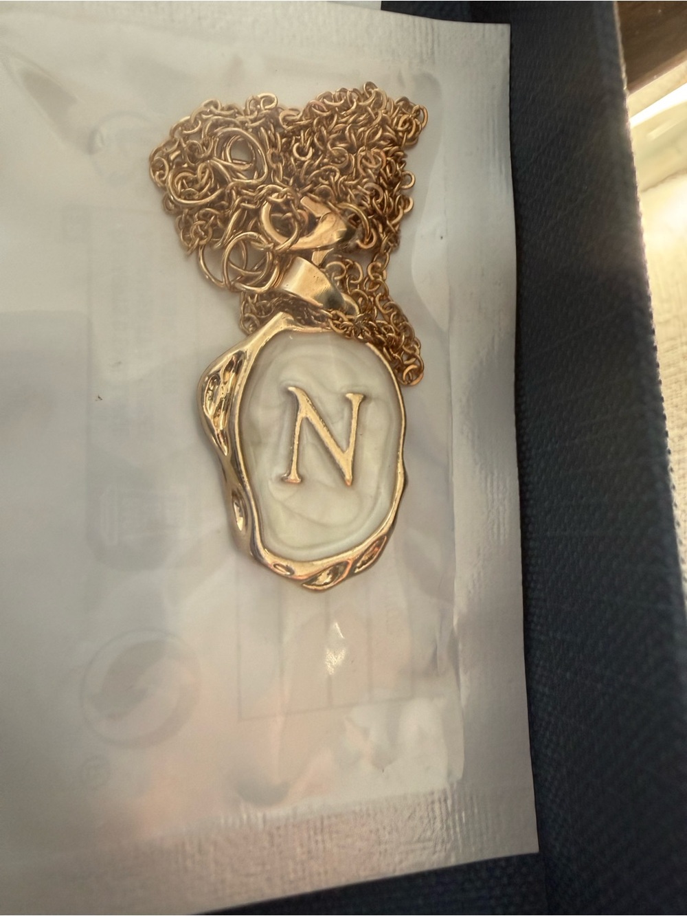NWT *N* Gold Plated Oceanus Oyster
Shell Initial Pendant Necklace